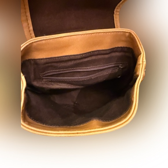 Esprit Vintage Mini Backpack Purse - Tan Vegan Leather - Picture 8 of 13